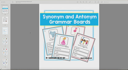 Synonym and Antonym Task Cards