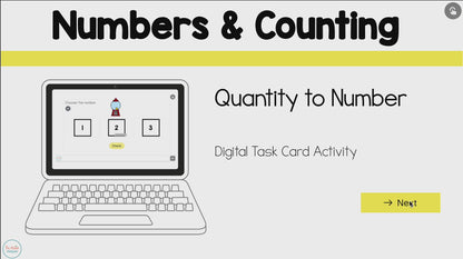 Numbers and Counting Digital Interactive Task Cards