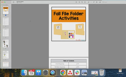 Fall File Folder Activities