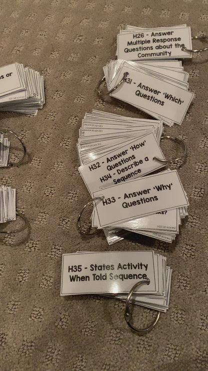 Complex Questions Task Cards [ABLLS-R Aligned to H}