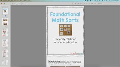 Foundational Math Sorting Activities