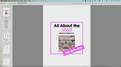 Shopping & Mall Themed Life Skills Unit