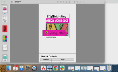 Easy Matching Weekly Workbooks - Spring Edition