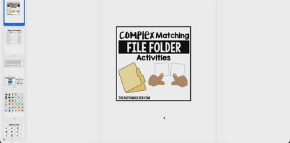 Complex Matching File Folder Activities