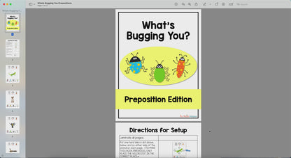 What's Bugging You? Preposition Adapted Book