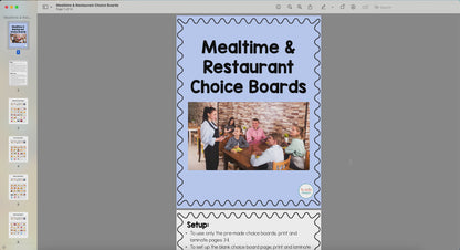 Mealtime and Restaurant Choice Boards