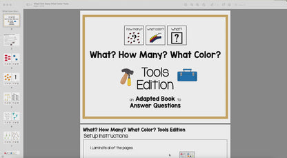 How Many? What Color? What? Adapted Book {Tools}