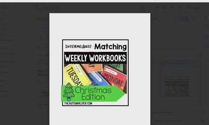 Intermediate Matching Weekly Workbooks - Christmas