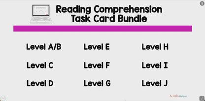 Reading Comprehension Digital Task Card Bundle