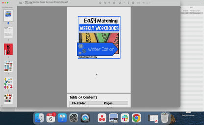 Easy Matching Weekly Workbooks - Winter Edition