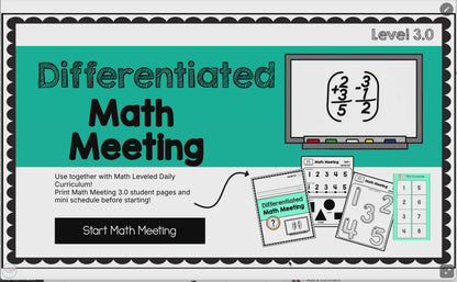 Differentiated Math Meeting Level 3.0