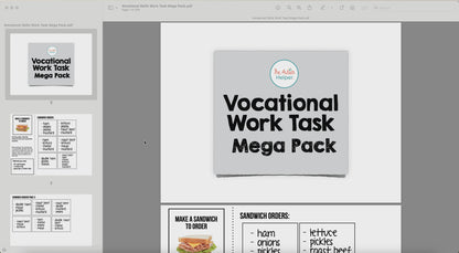 Vocational Skills Work Task Mega Pack