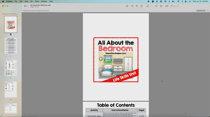 Bedroom Life Skills Unit