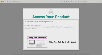 Telling Time Digital Task Cards