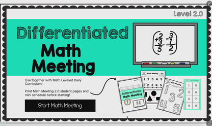 Differentiated Math Meeting Level 2.0