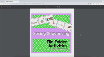 Spring Themed Sequencing File Folder Activities
