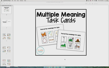 Multiple Meaning Word Task Cards