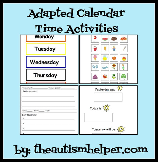 Special Education Adapted Calendar Activities