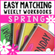Easy Matching Weekly Workbooks Spring Edition cover, a spring-themed errorless matching workbook for special education