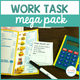 Work Task Mega Pack cover with menu math, price calculation cards, a calculator, and functional academics materials