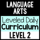 Language Arts Leveled Daily Curriculum Level 2 cover for applied language arts instruction