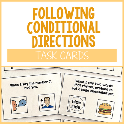 Following Conditional Directions Task Cards