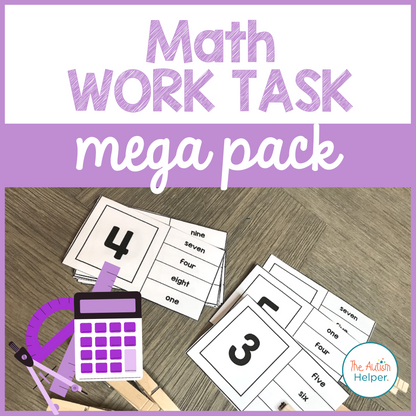 Work Math Tasks Math Work Task Mega Pack – The Autism Helper