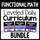 Functional Math Leveled Daily Curriculum Bundle cover showing three differentiated levels
