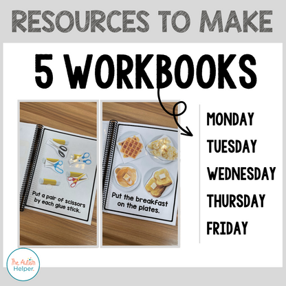 Easy Matching Weekly Workbooks - Real Photos