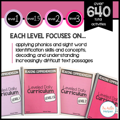 Reading Daily Program Level Reading Comprehension Leveled Daily Curriculum {BUNDLE} – The Autism Helper