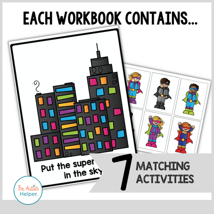 Easy Matching Weekly Workbooks - Fairy Tale & Superhero Edition