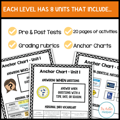 Functional Literacy Leveled Daily Curriculum {BUNDLE}
