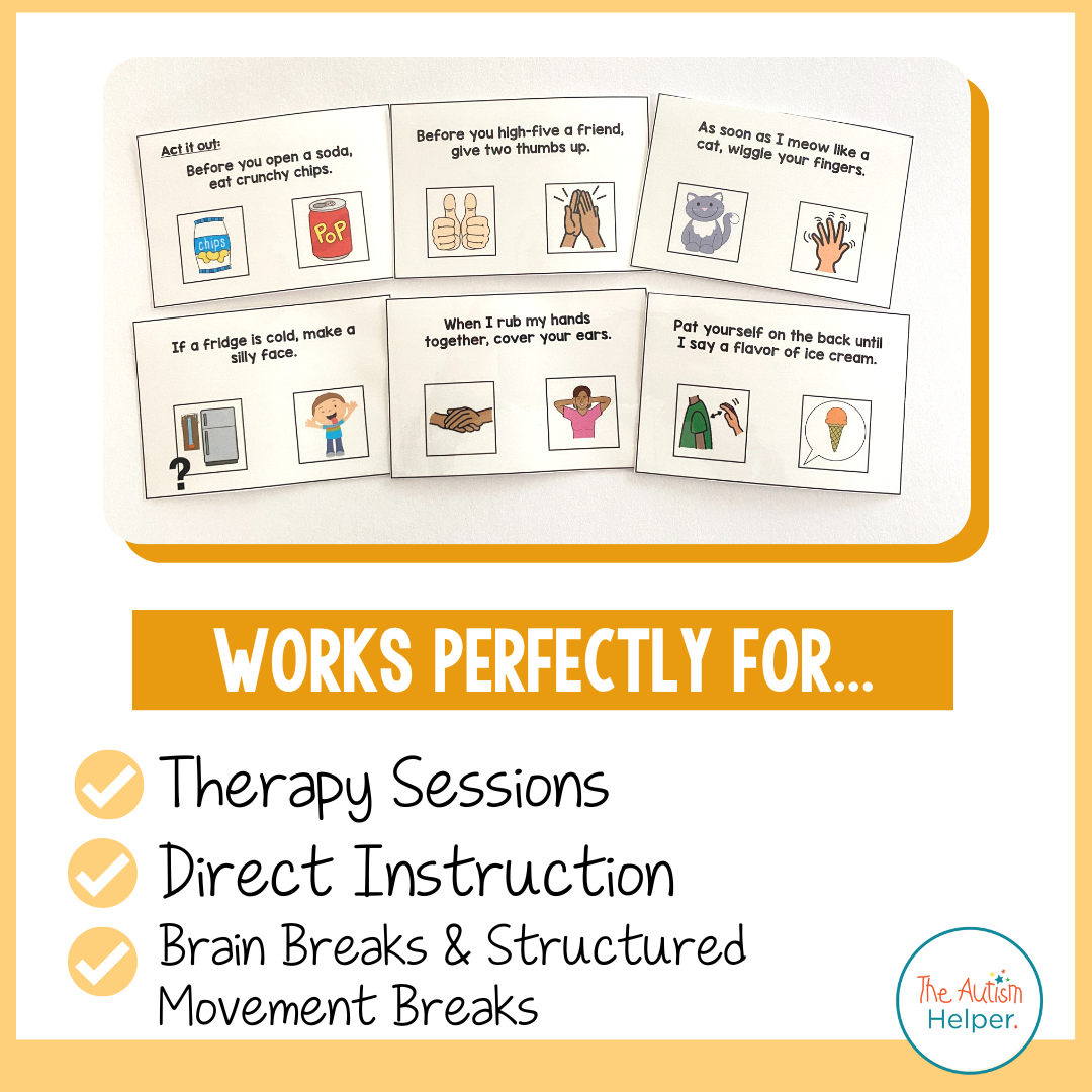 Following Conditional Directions Task Cards – The Autism Helper