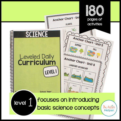 Science Leveled Daily Curriculum {LEVEL 1}