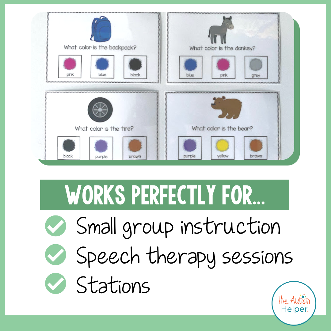 Color and Shape Task Cards – The Autism Helper