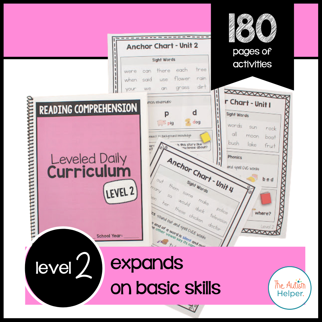 Reading Comprehension Leveled Daily Curriculum {LEVEL 2}
