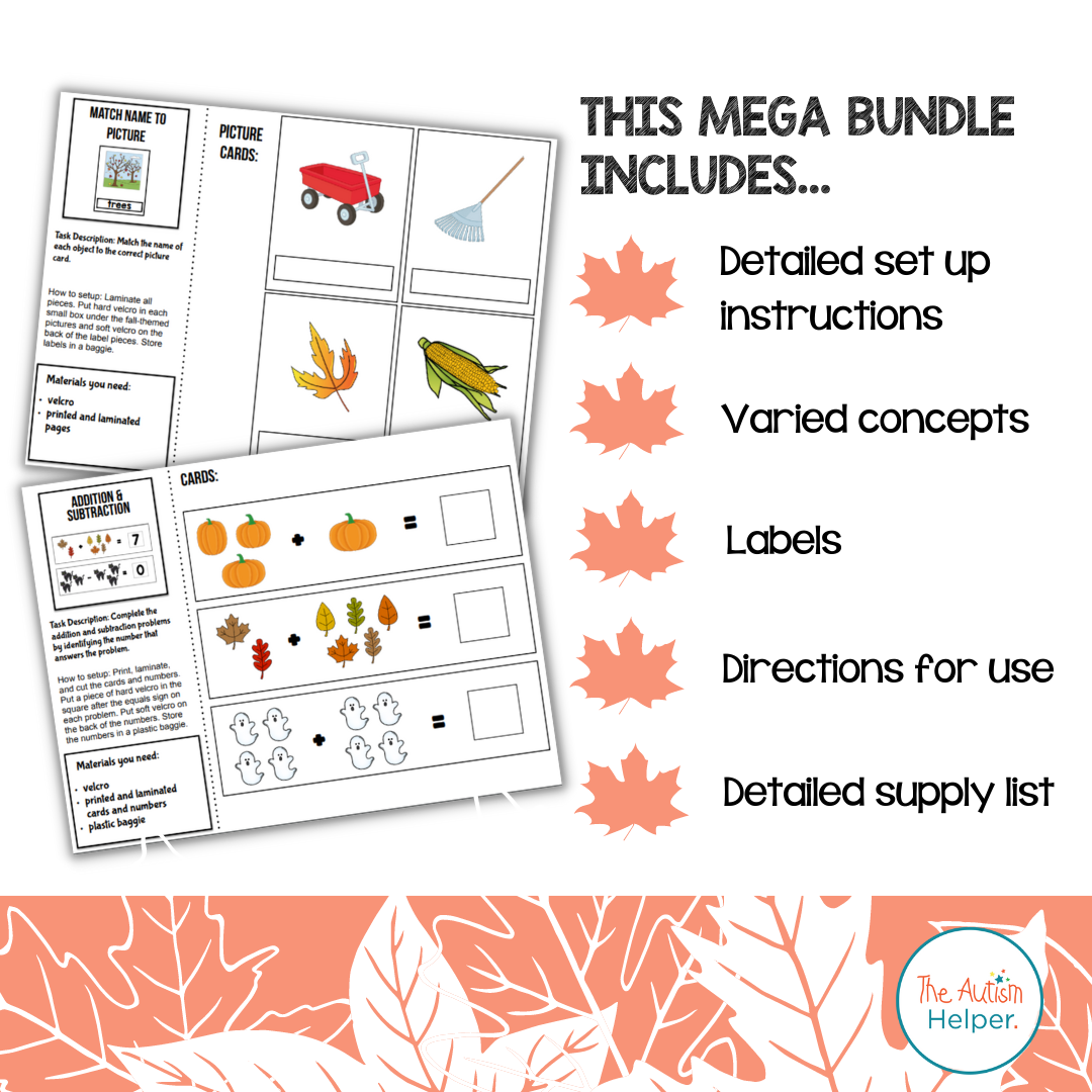 Fall Work Task Mega Pack – The Autism Helper