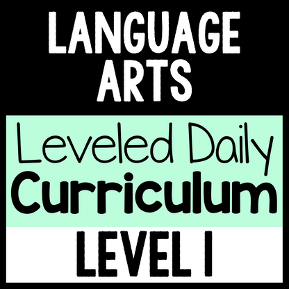 Language Arts Leveled Daily Curriculum {LEVEL 1}