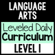 Language Arts Leveled Daily Curriculum Level 1 cover for foundational language arts instruction