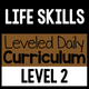 Life Skills Leveled Daily Curriculum Level 2 cover for applied daily living instruction