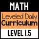 Math Leveled Daily Curriculum Level 1.5 cover for beginning special education math operations