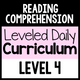 Reading Comprehension Leveled Daily Curriculum Level 4 cover for advanced text analysis