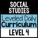 Social Studies Leveled Daily Curriculum Level 4 cover for advanced civics and U.S. history instruction
