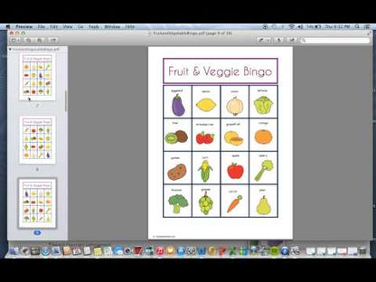 Fruit and Veggie Bingo