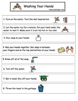 Visual Social Story Packet for Children with Autism: Hygiene Set