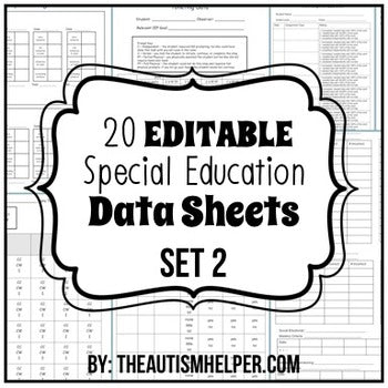 20 Special Education Data Sheets SET 2 {EDITABLE}