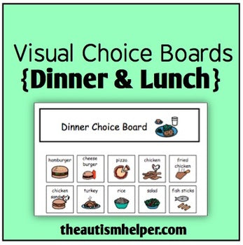 Visual Choice Board {Lunch & Dinner}