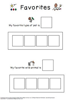 My Favorites {Visual Answers for Children with Autism}