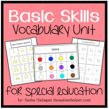Basic Skills Vocabulary Unit {for Special Education}