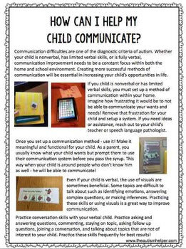 Autism Strategies {PARENT PACKET} – The Autism Helper